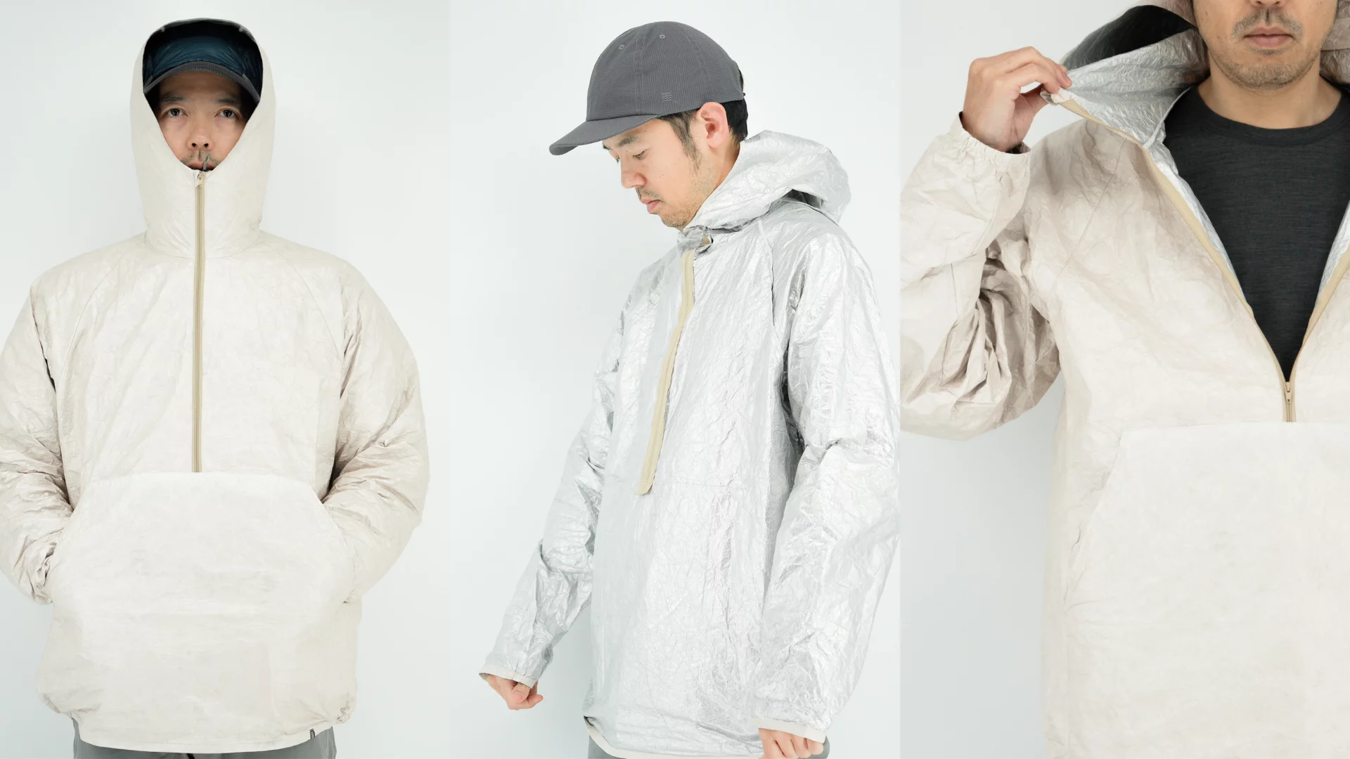 登山道具として1年中＆男女兼用で使える超軽量アノラック『山旅 Tyvek Silver Hoodie』