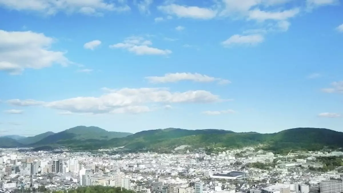 比叡山　登山　京都盆地の眺め
