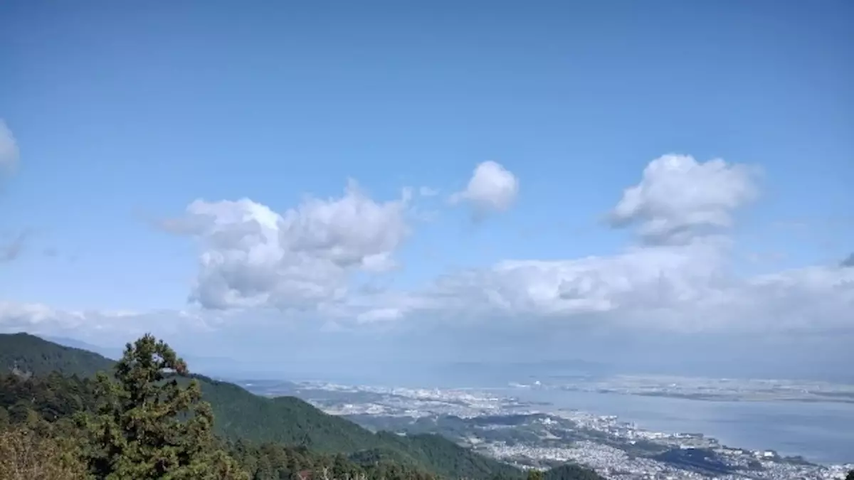比叡山　登山　琵琶湖