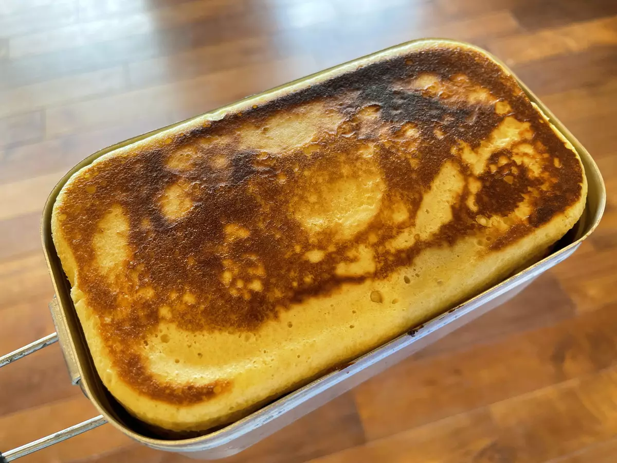 メスティン朝ごはんレシピ-ホットケーキミックスで簡単パンケーキ