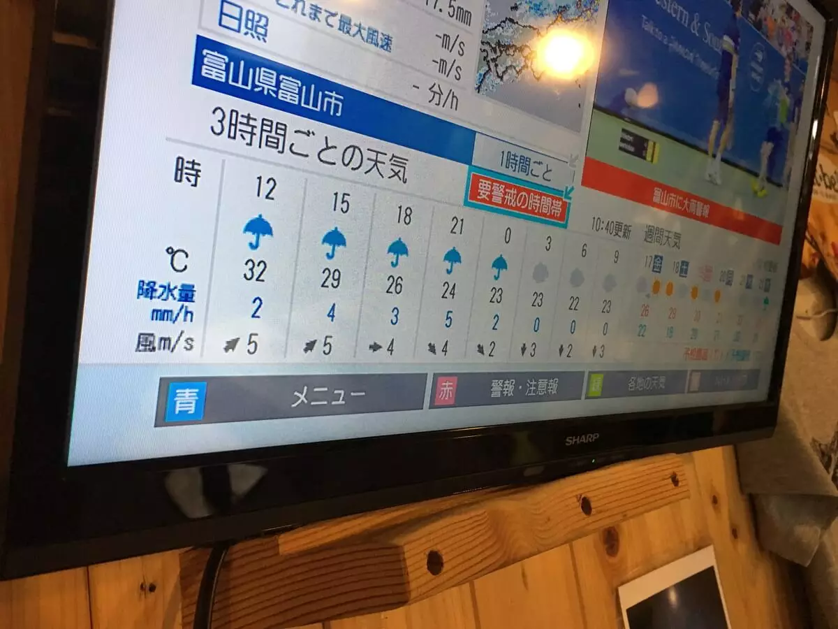 三俣山荘のテレビ