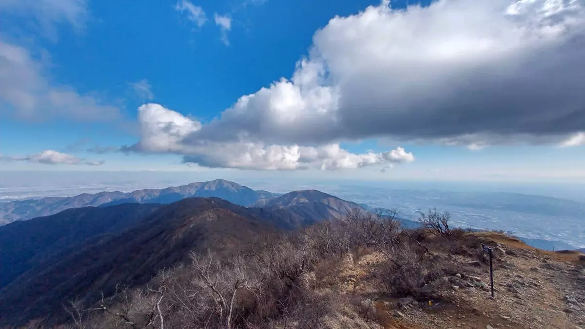 低山　おすすめ　塔ノ岳　山頂　大山と湘南