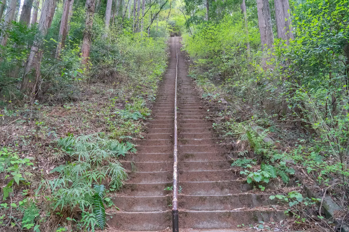 奥多摩の愛宕山神社にある参道の階段